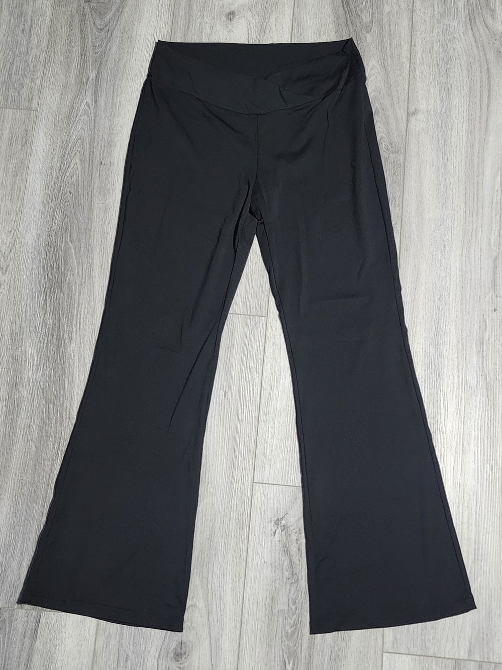 Vintage Y2K Black Stretchy Flare Leg Leggings Loungwear Womens Size Extra Large